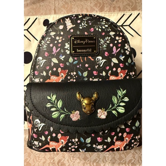 Disney Handbags - Disney Parks x Loungefly Bambi Floral Mini Backpack • New w/ Tags + Sealed Strap